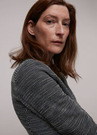 Tweed Collarless Jersey Jacket