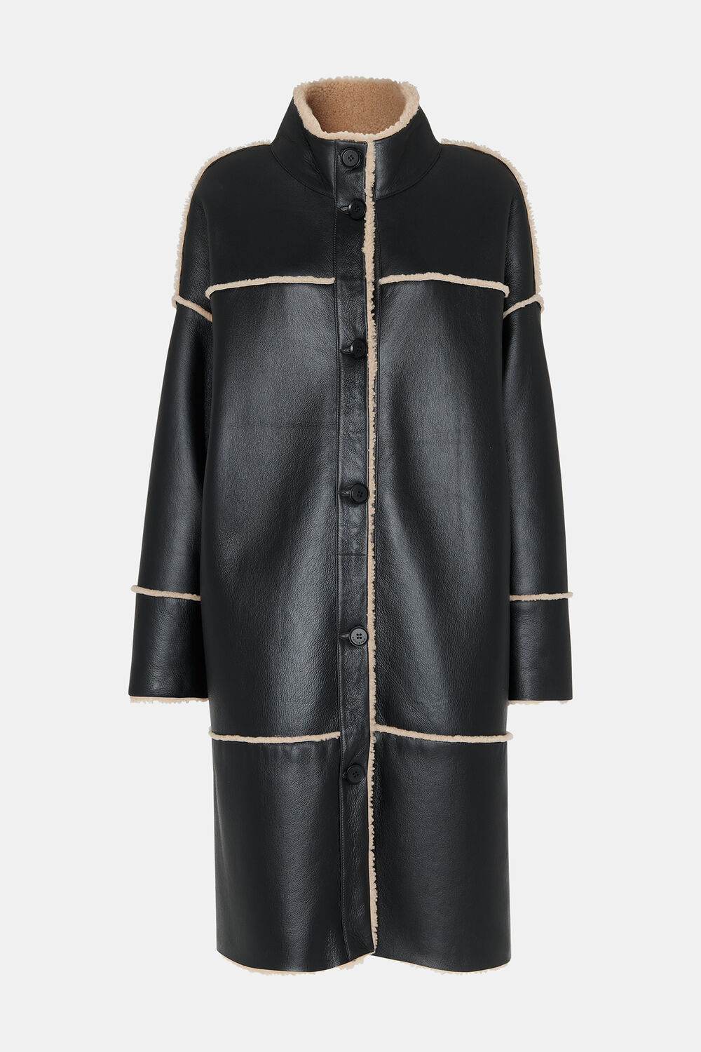 Black Zo Reversible Shearling Coat