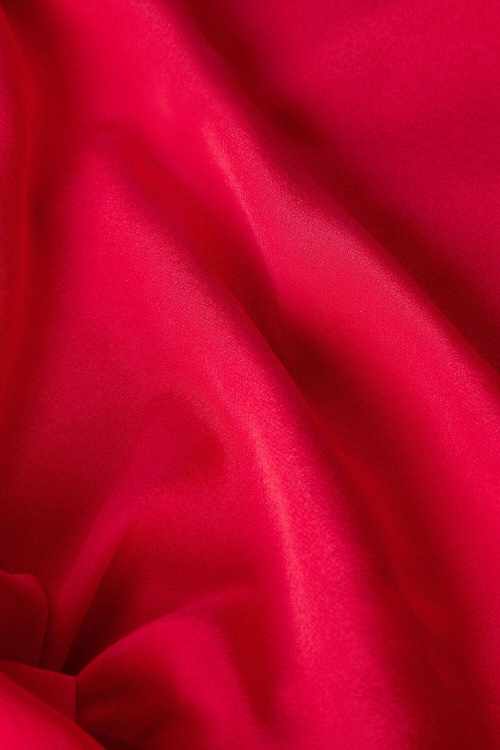Red Cowl Neck Silk Drape Top