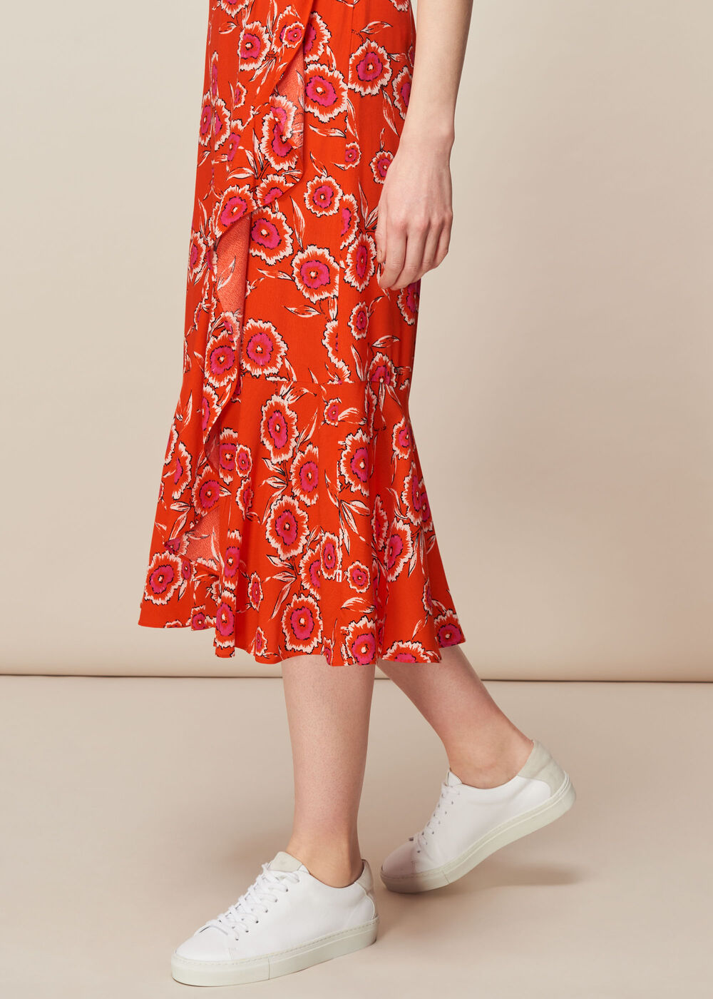 Diagonal Floral Skirt Multicolour