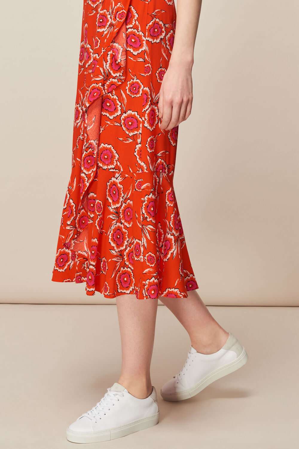 Diagonal Floral Skirt Multicolour
