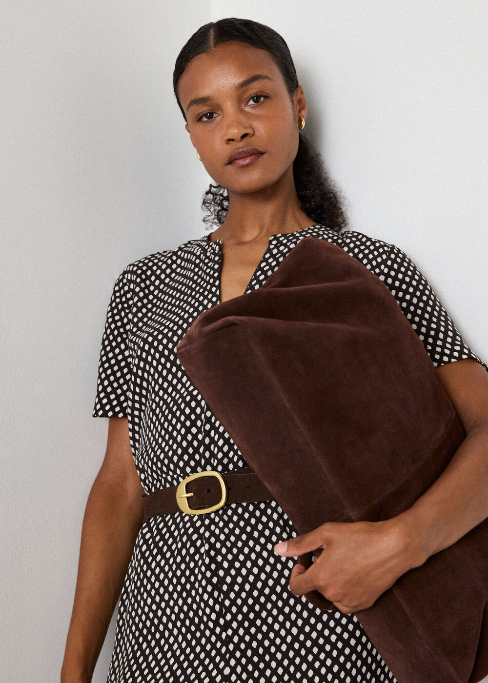 Petite Check Short Sleeve Jumpsuit