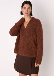 Alpaca Collar Neck Knit