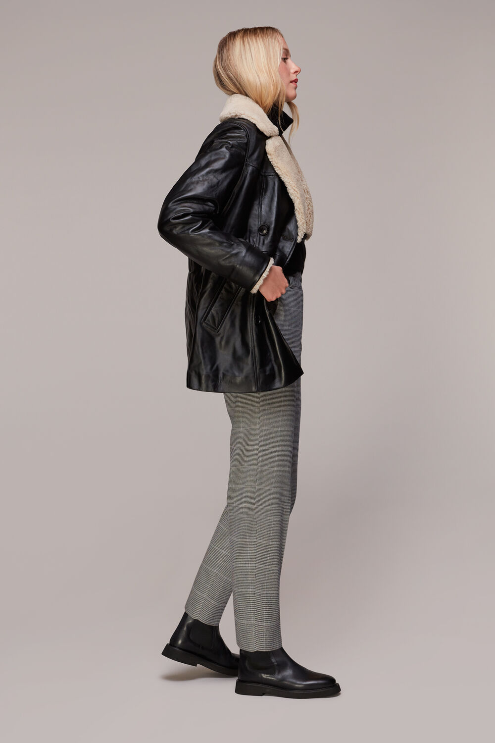 Brown Lucie Check Cigarette Trouser