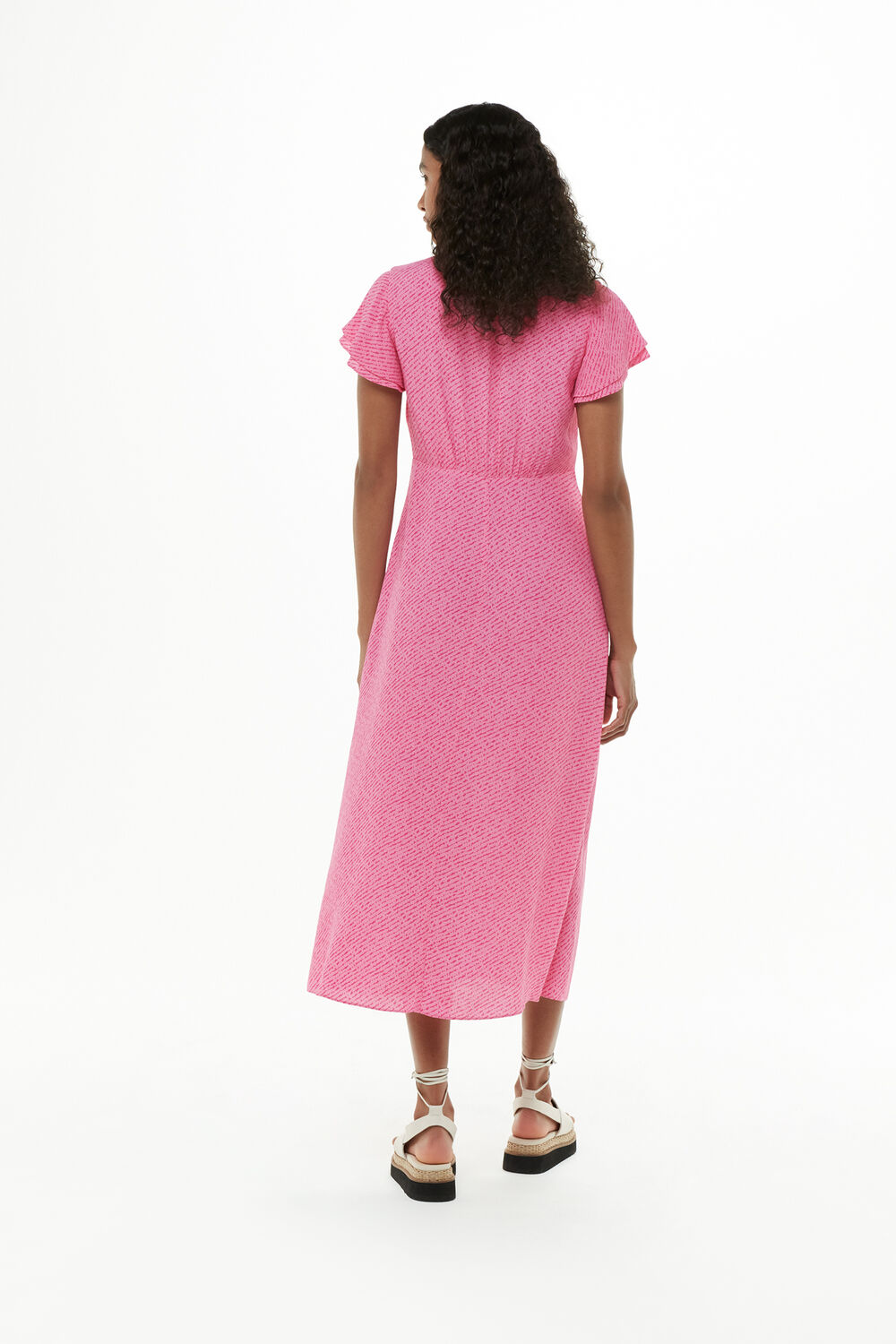 Nina Diagonal Fleck Midi Dress