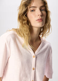Ella V Neck Button Through Tee
