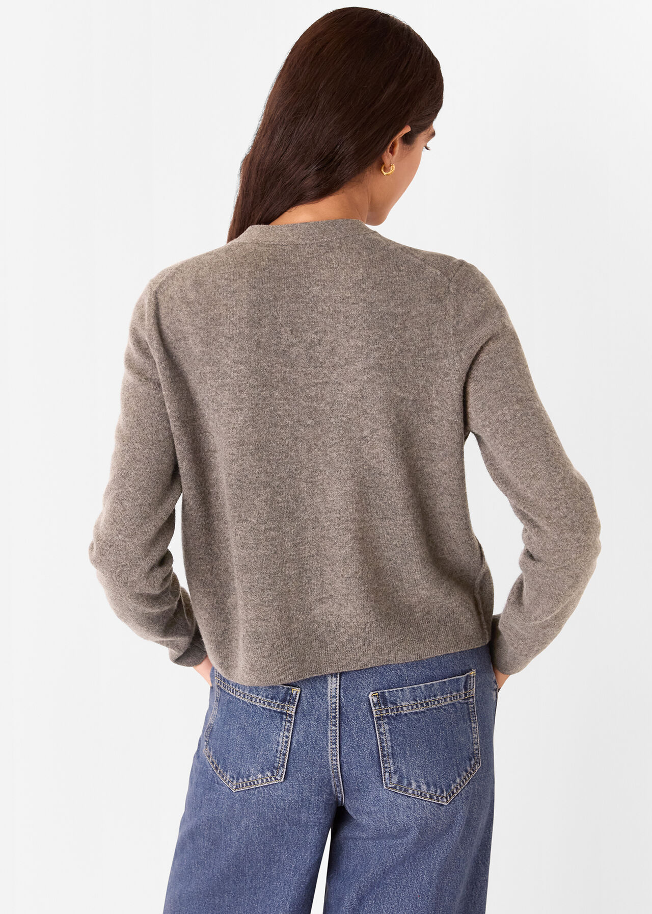 Button Front V Neck Cardigan