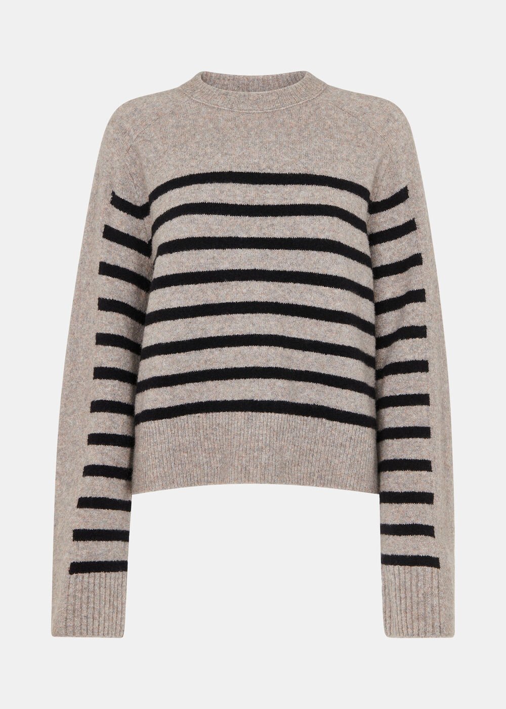 Wool Mix Stripe Contrast Knit