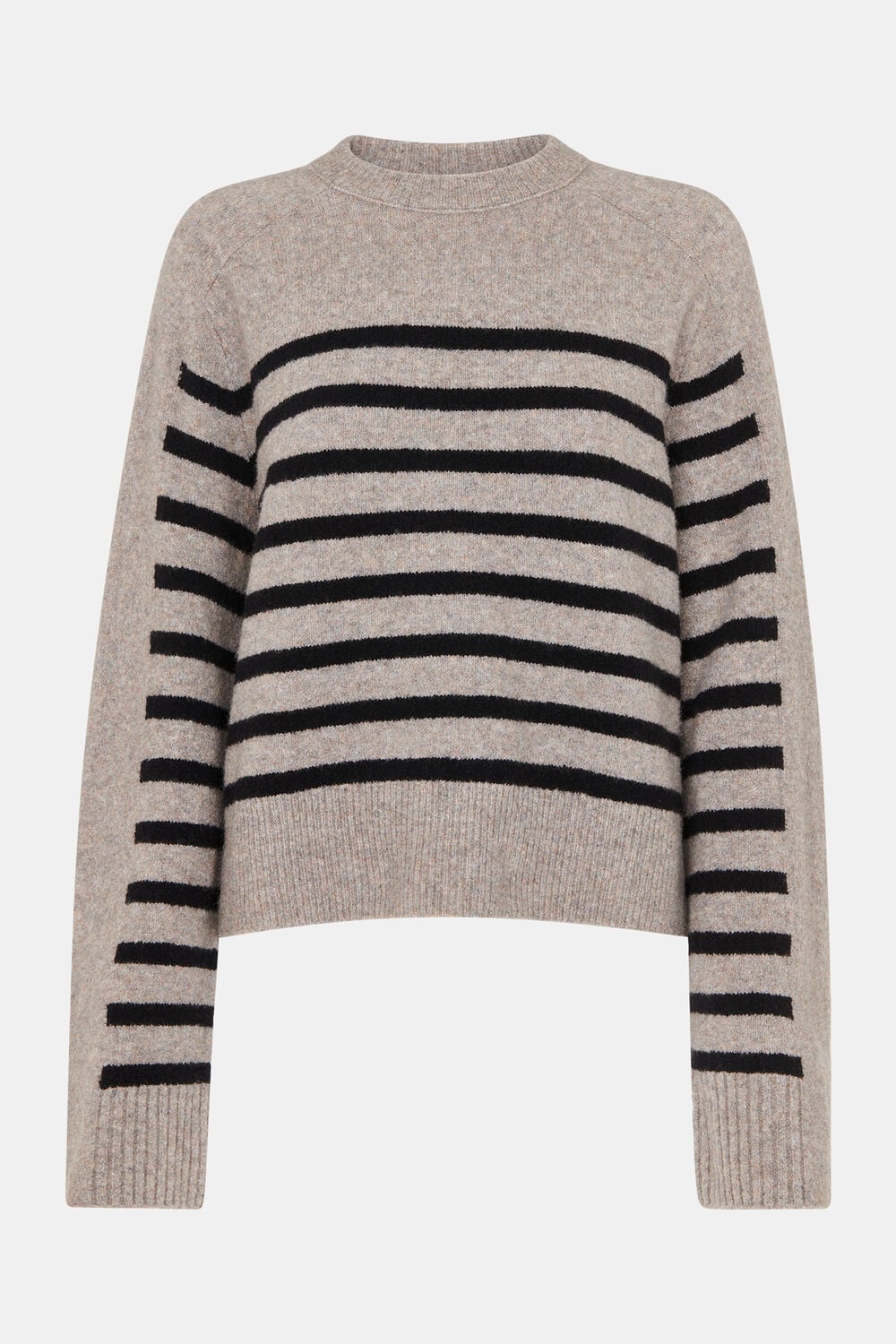 Wool Mix Stripe Contrast Knit