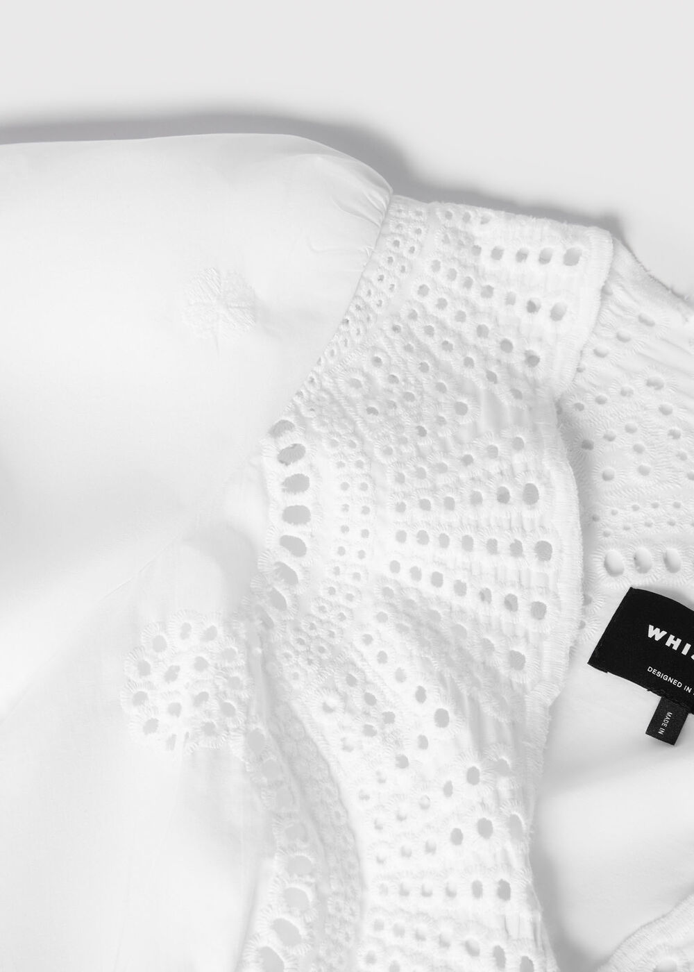 Cotton Broderie V Neck Dress