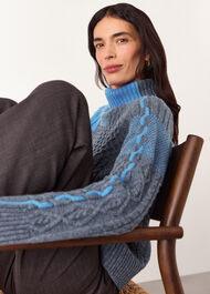 Patchwork Cable Knit Sweater