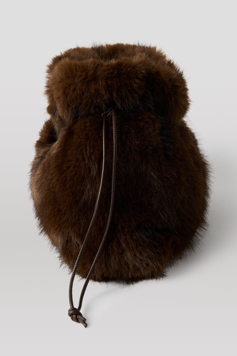 Drawstring Faux Fur Bag