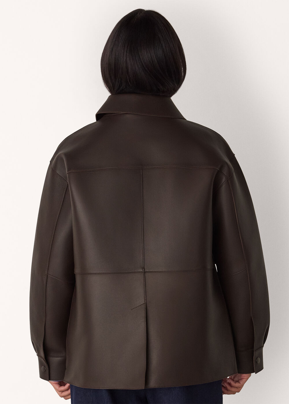 Petite Clean Bonded Leather Jacket