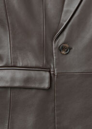 Aliza Waisted Leather Blazer