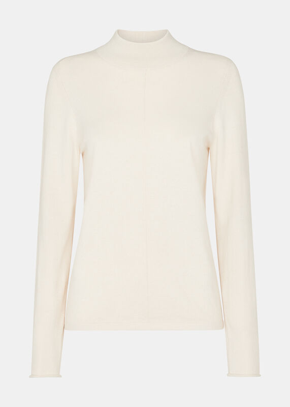 Ivory Mira Funnel Neck Knit