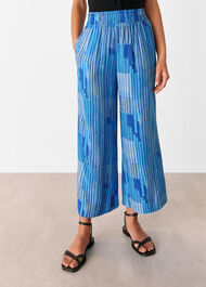 Stripe Print Cropped Trouser