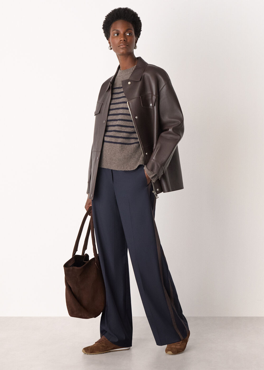 Wool Stripe Crew Neck Knit