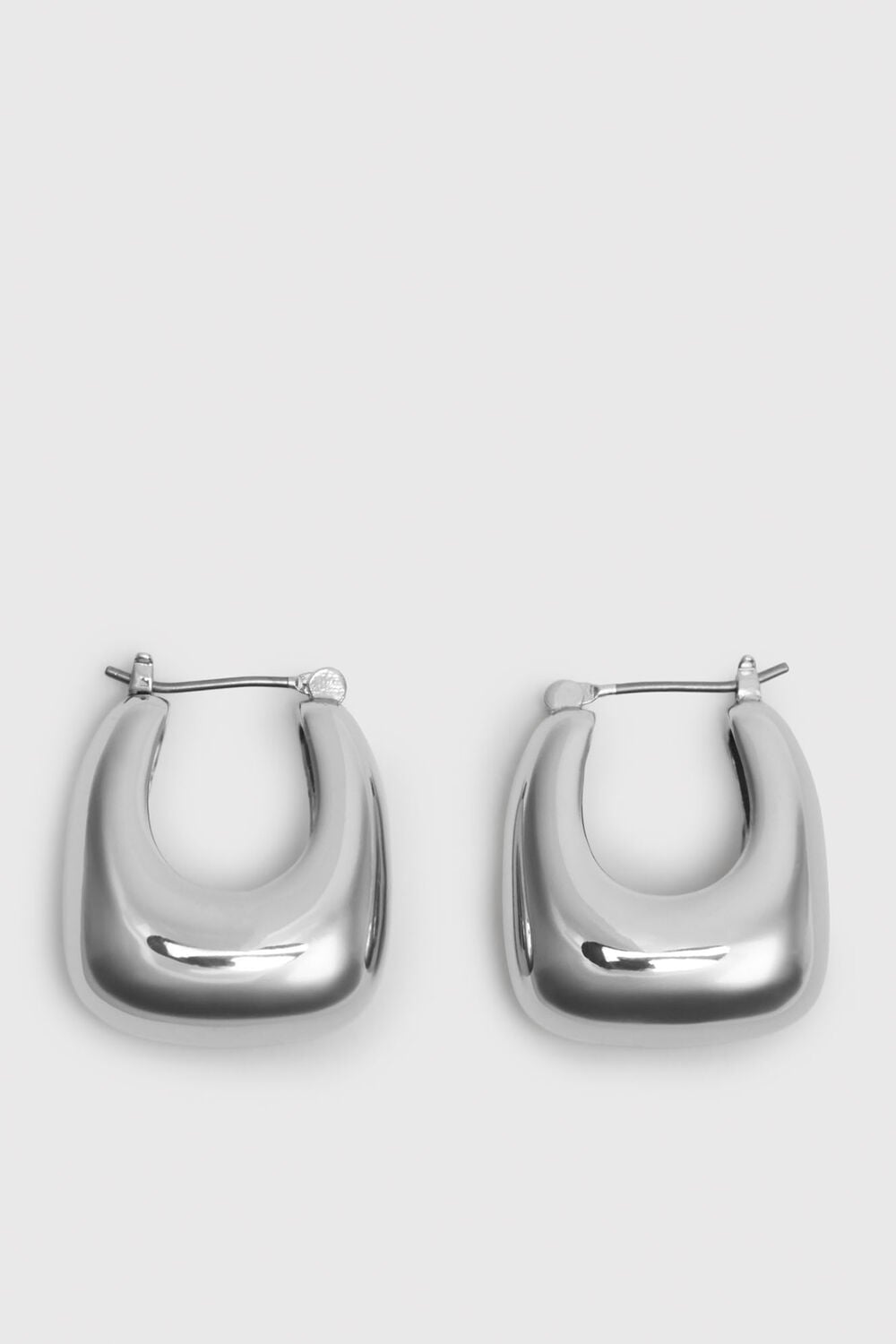 Silver Chunky Curved Square Earring