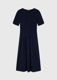 Jersey Shirred Midi Dress