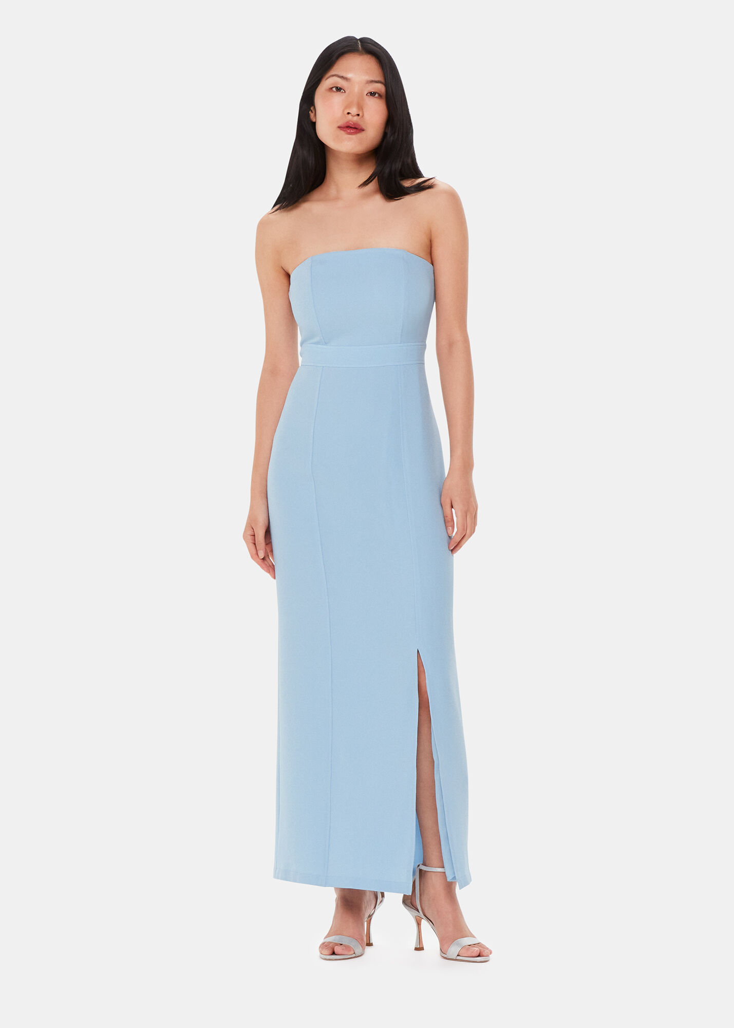 Strapless light cheap blue dress