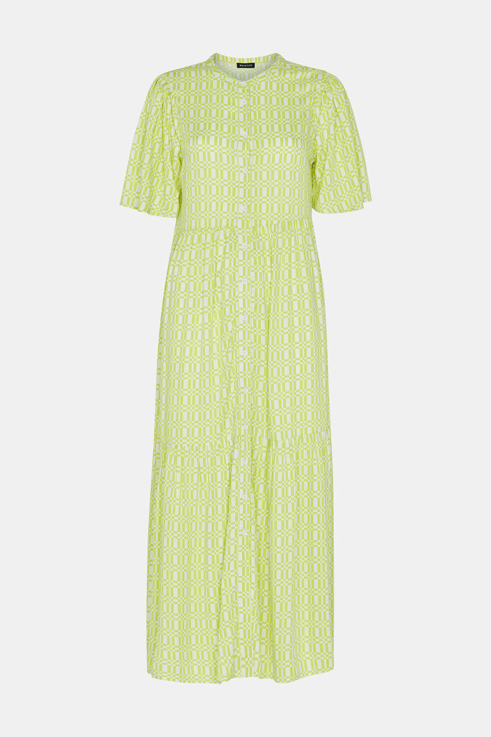 Green Link Check Trapeze Dress