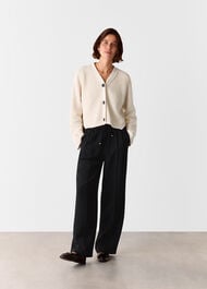 Drawstring Waist Crepe Trouser
