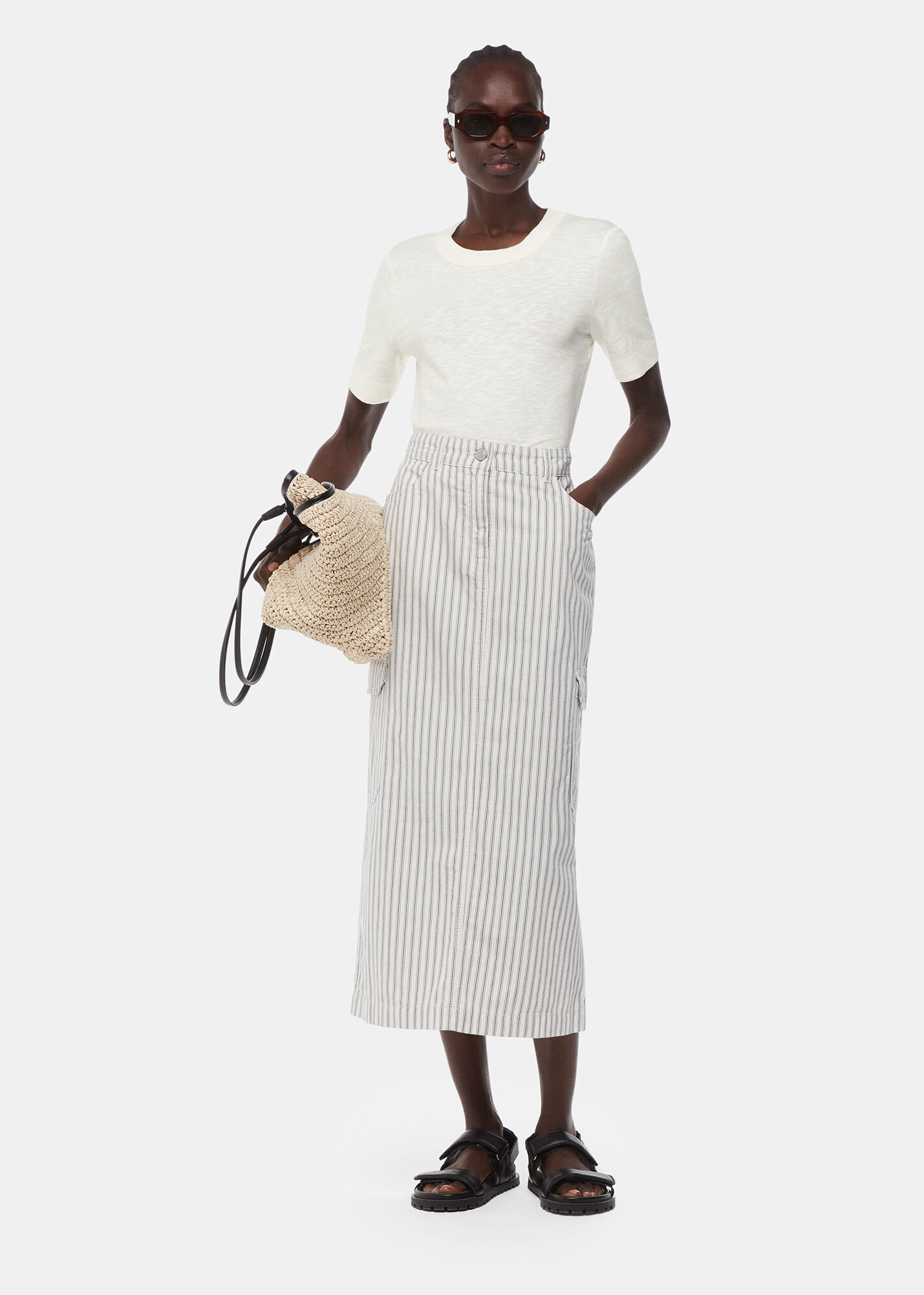 Cream Rosa Double Trim T Shirt 