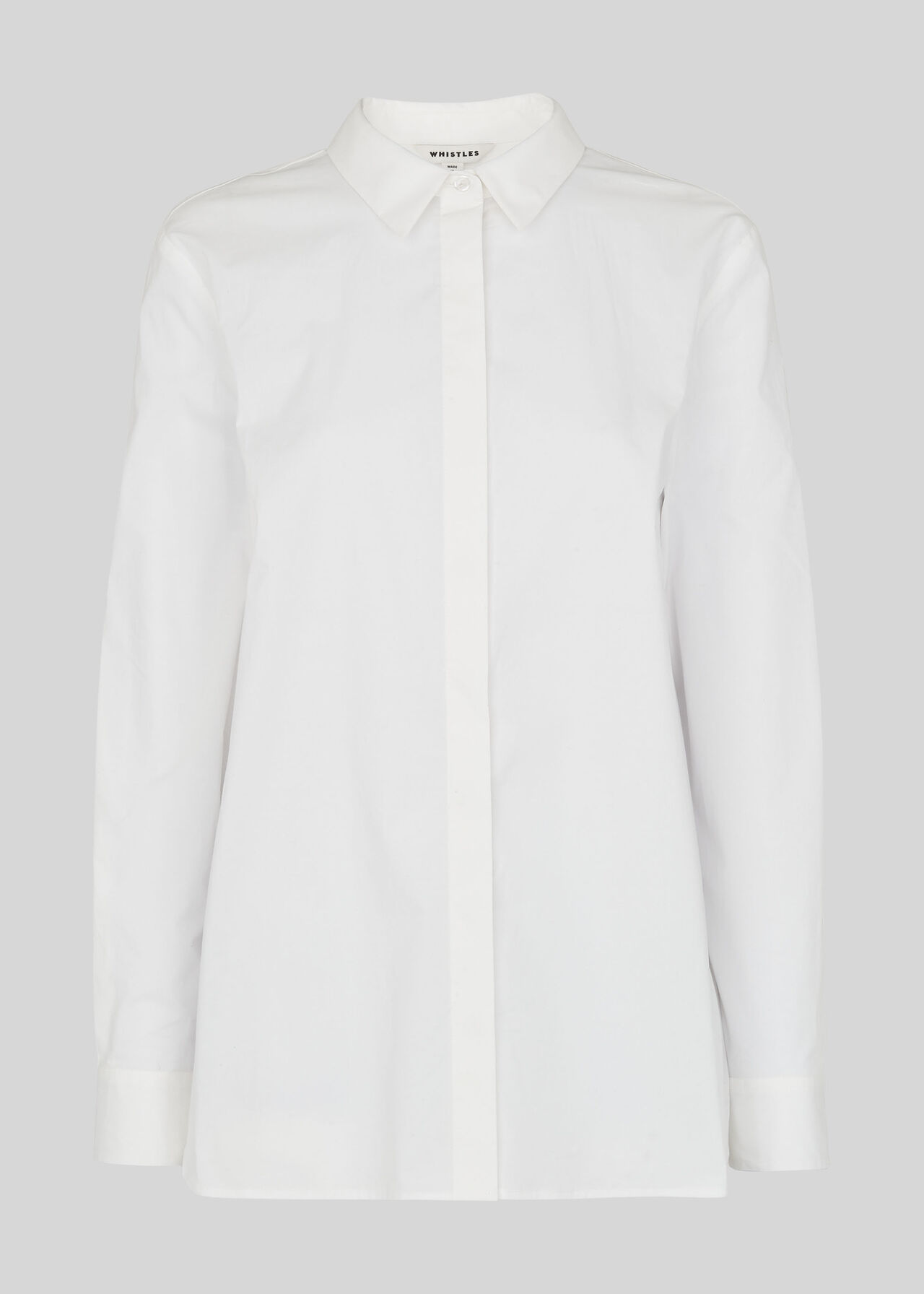 Cotton Longline Shirt White