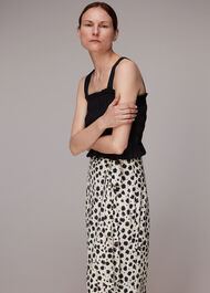 Brushed Dalmatian Wrap Skirt
