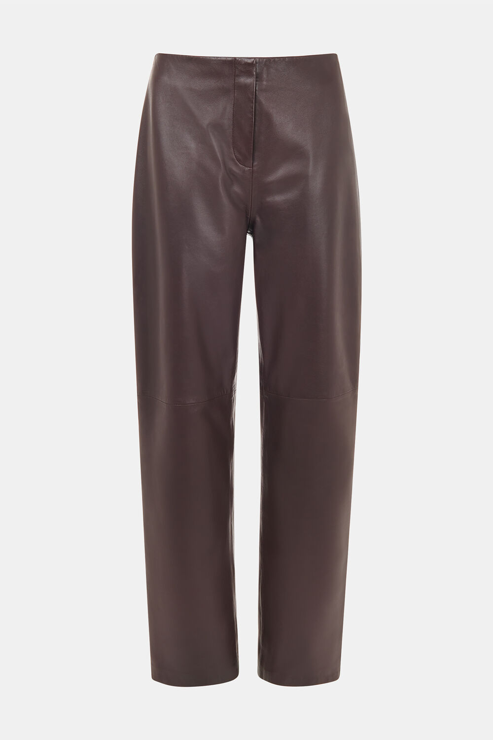 Flat Front Leather Trousers