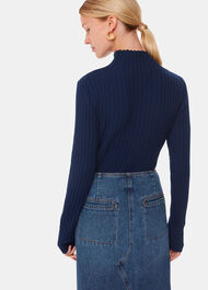 Textured Detail High Neck Knit