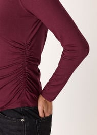 Ruched Side Long Sleeve Top