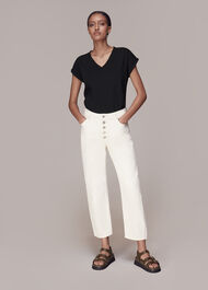 Willa V Neck Cap Sleeve Tee