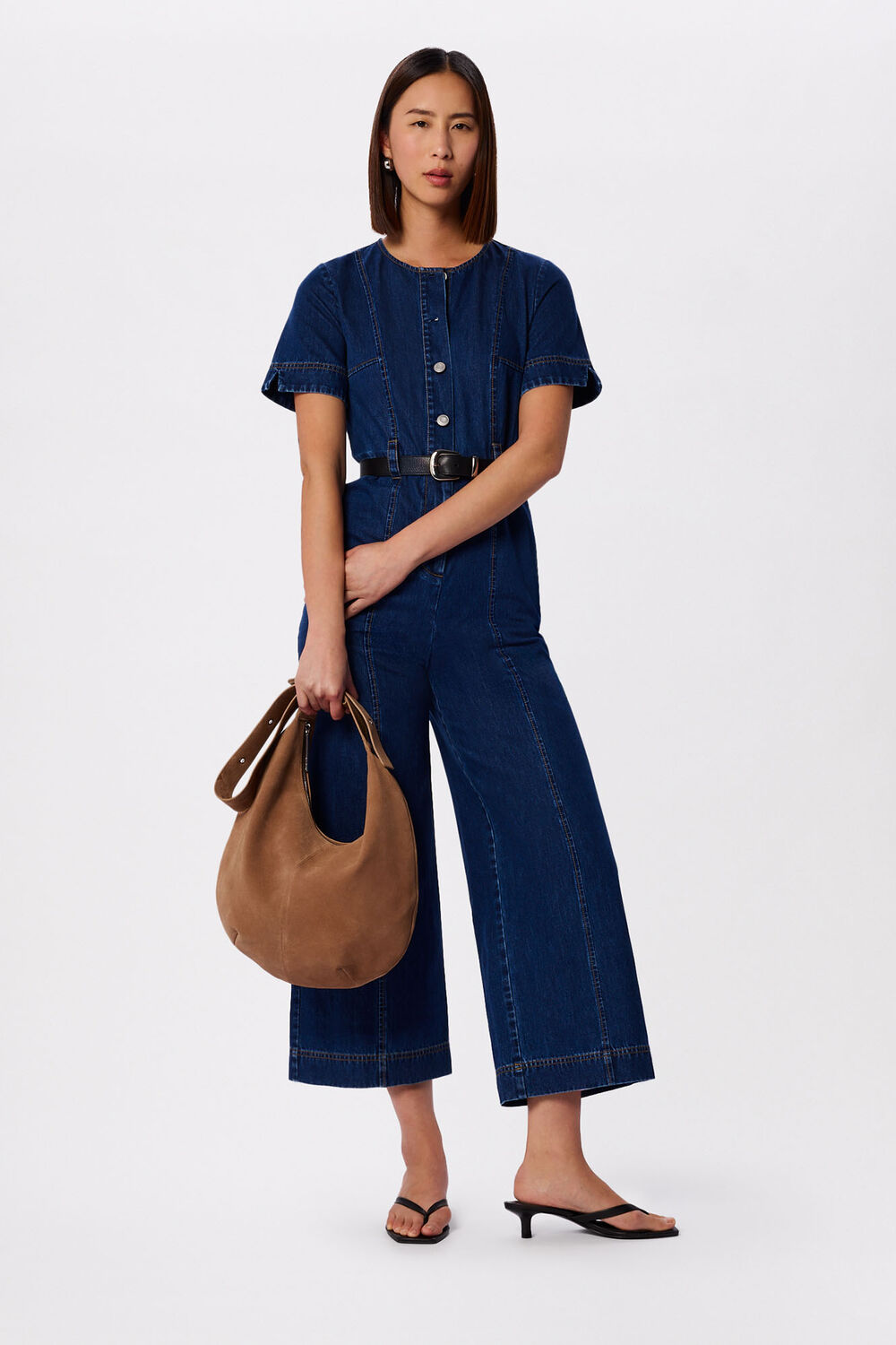 Denim Button Down Jumpsuit
