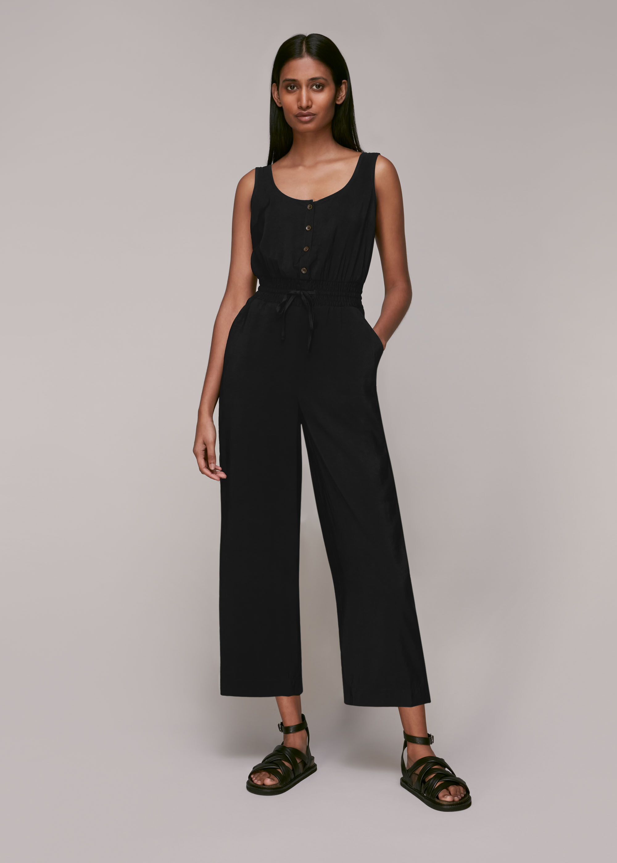Black casual jumpsuit best sale