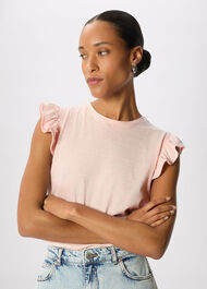 Frill Sleeve Broderie Tee