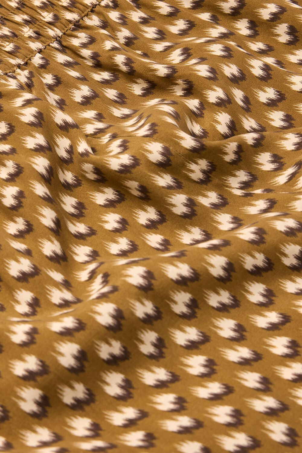 Khaki Ikat Spot Crop Trouser