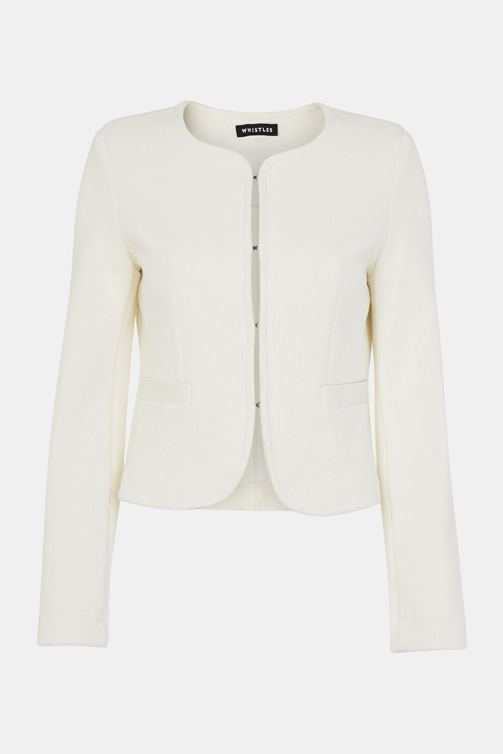 Collarless Jersey Jacket