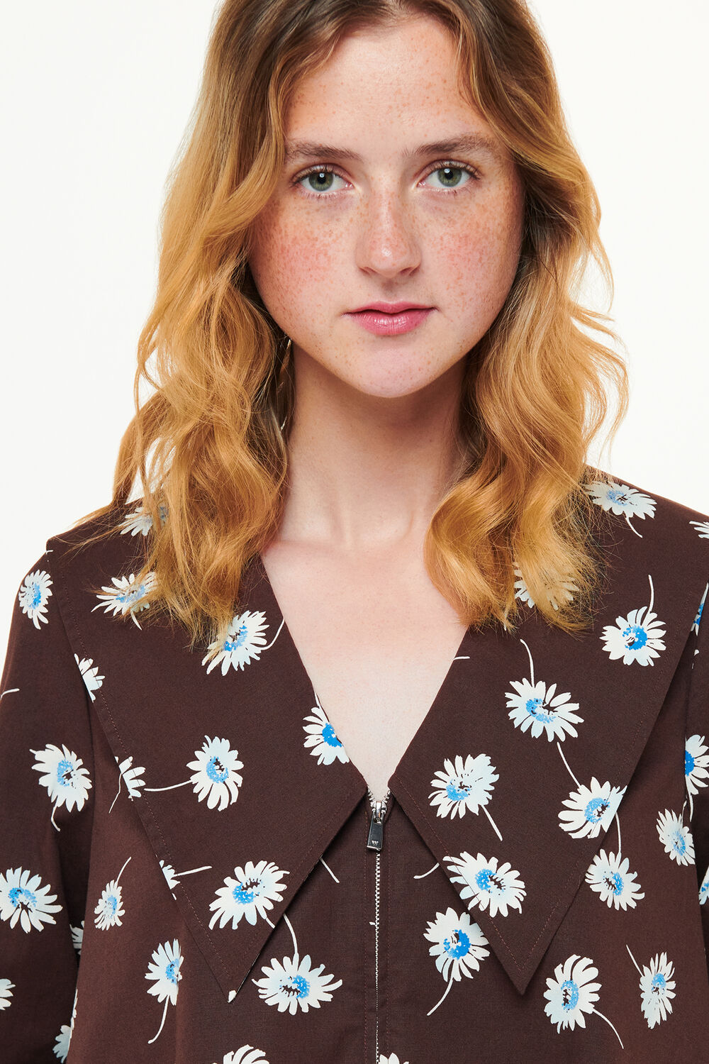 Watercolour Daisy Poplin Dress