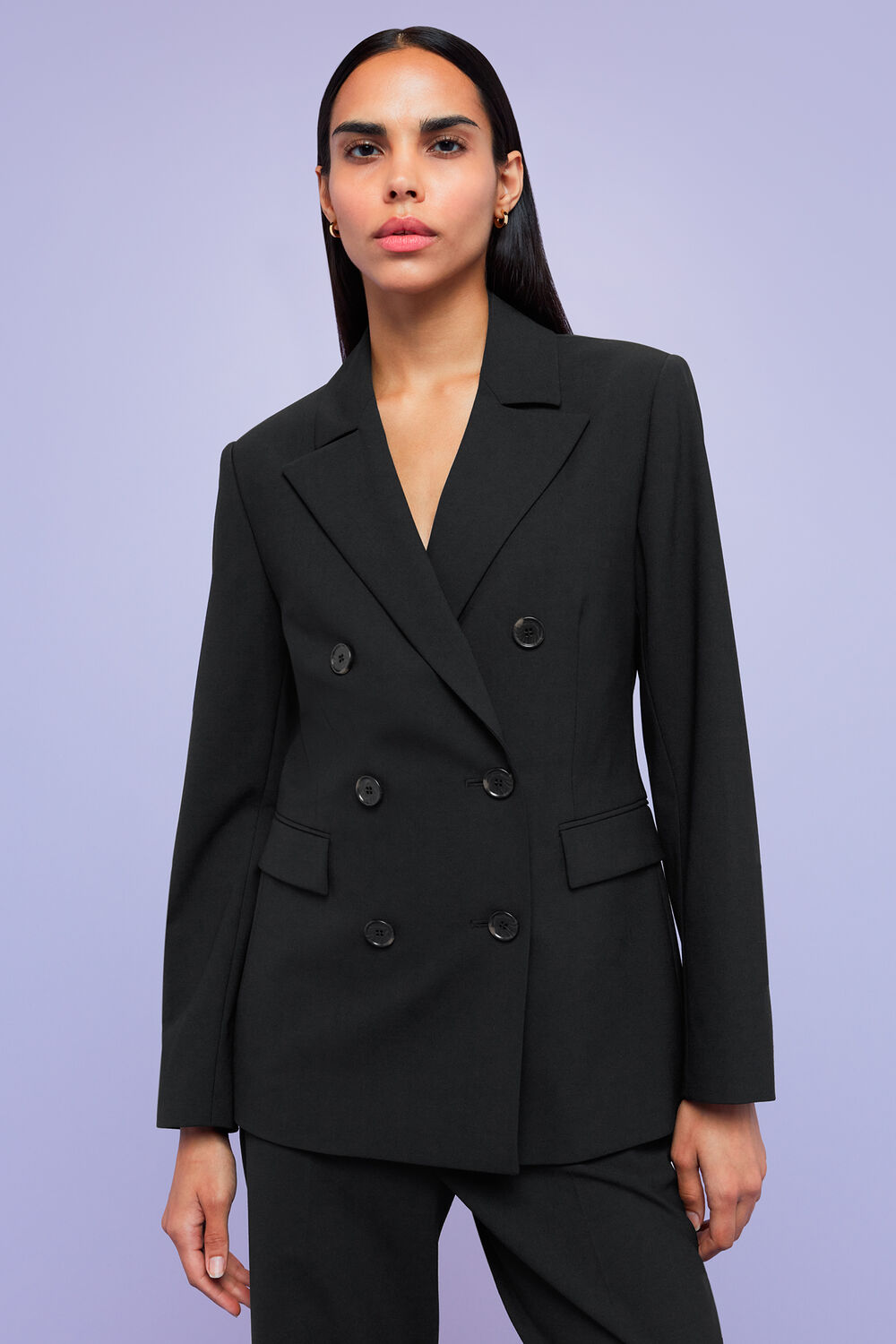 Black Sian Wool Blend Blazer