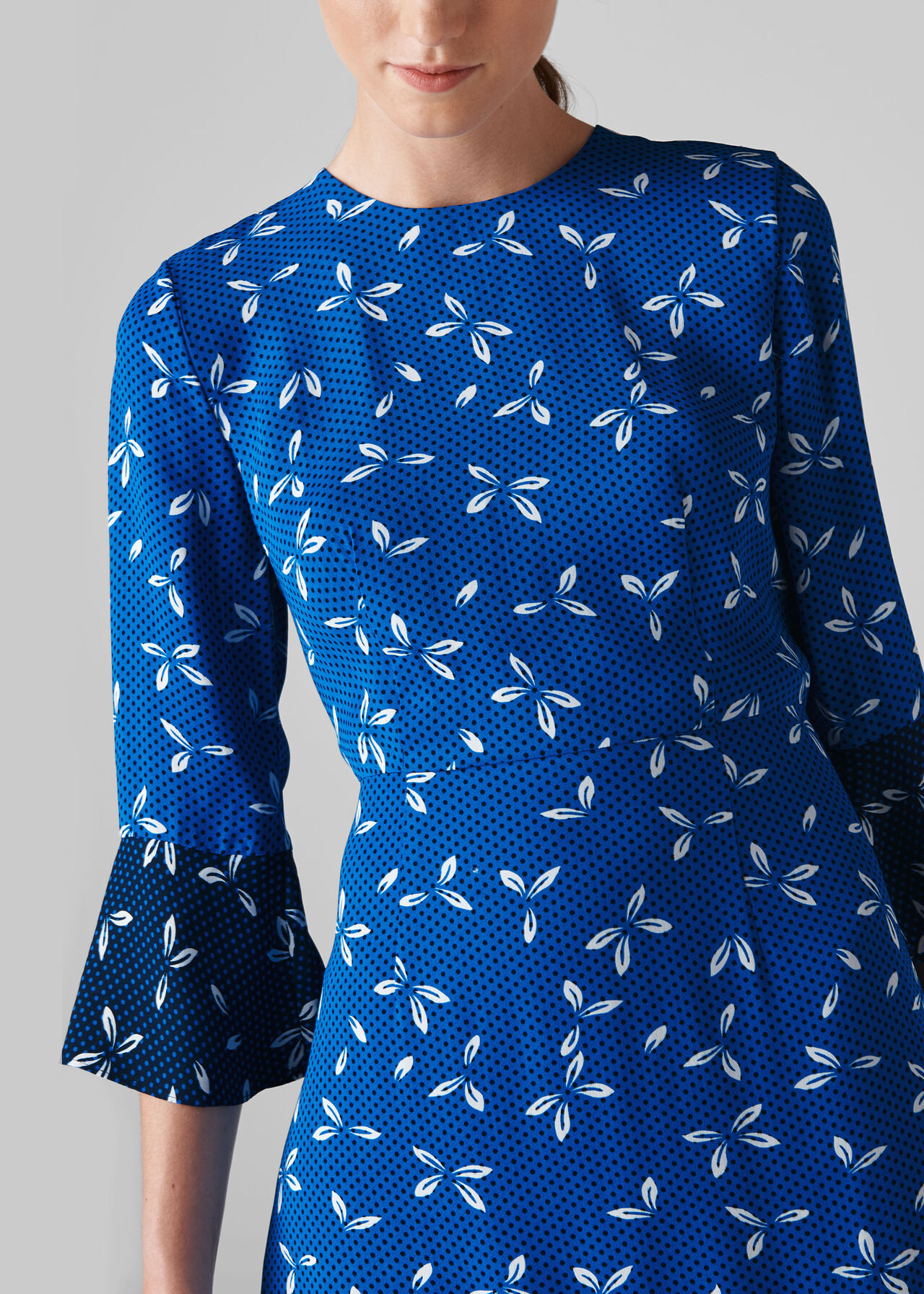 Polly Spot Print Dress Blue/Multi