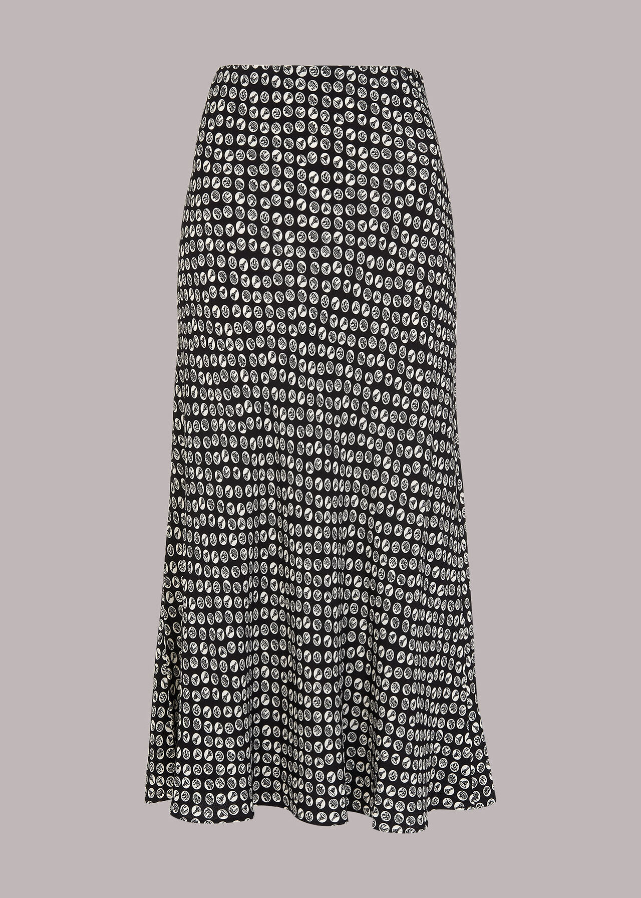 Landmark Print Bias Cut Skirt
