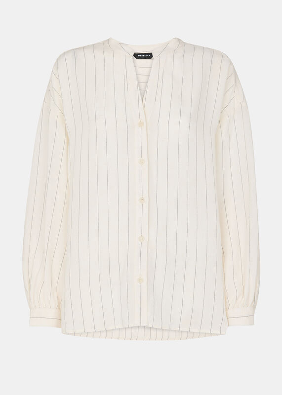 Ivory Stripe Long Sleeve Blouse