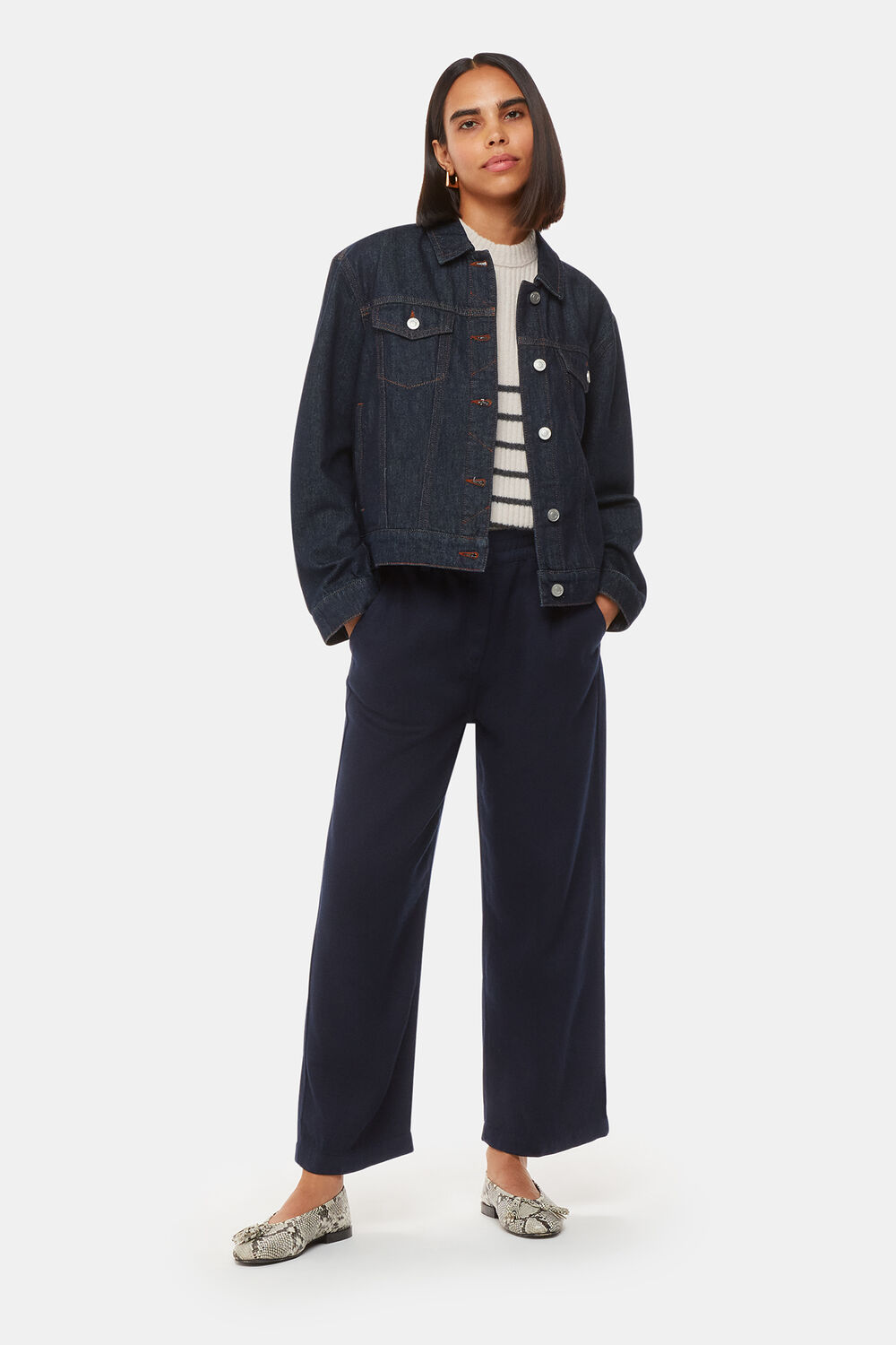 Navy Georgia Casual Trouser