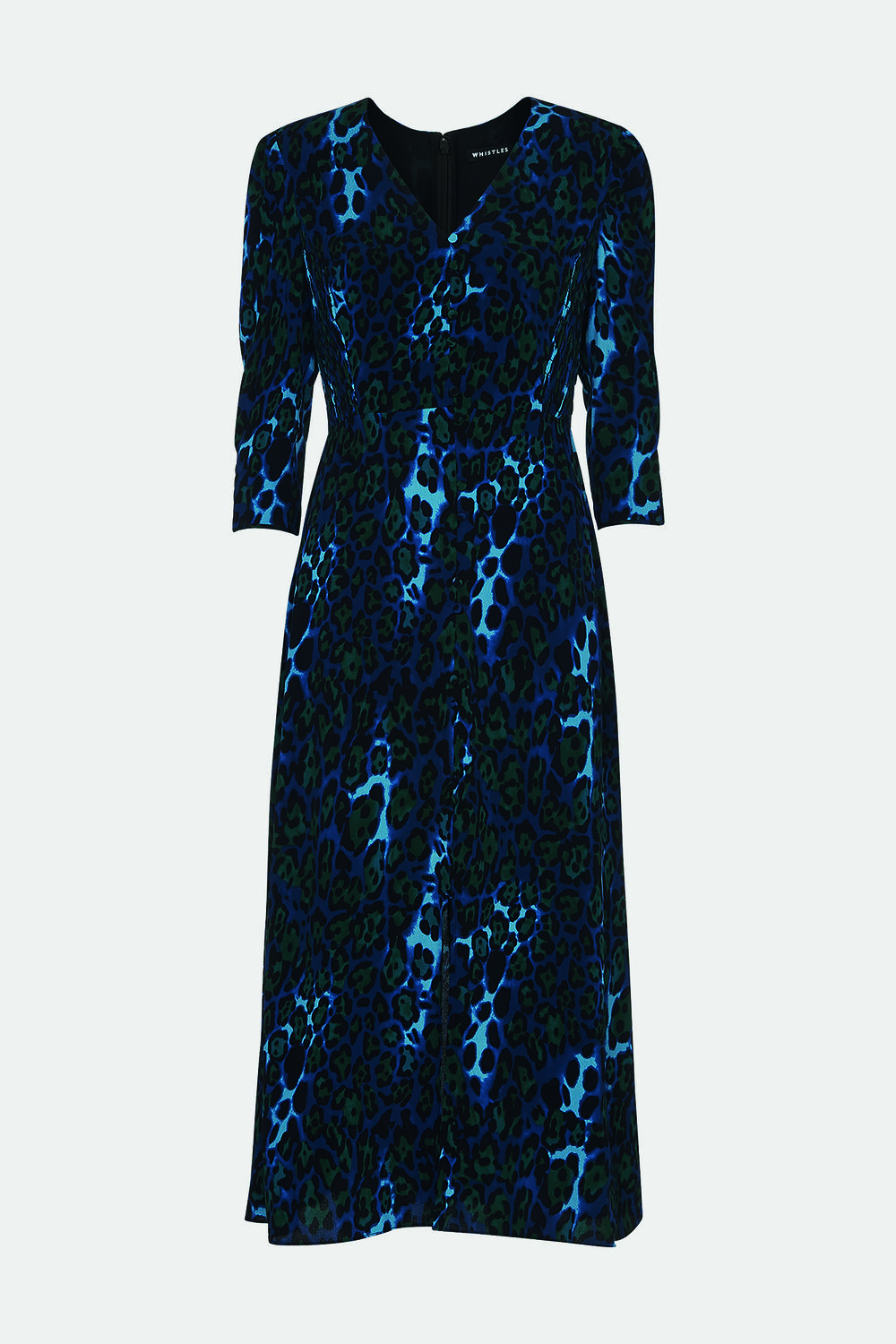 Night Cat Print Midi Dress