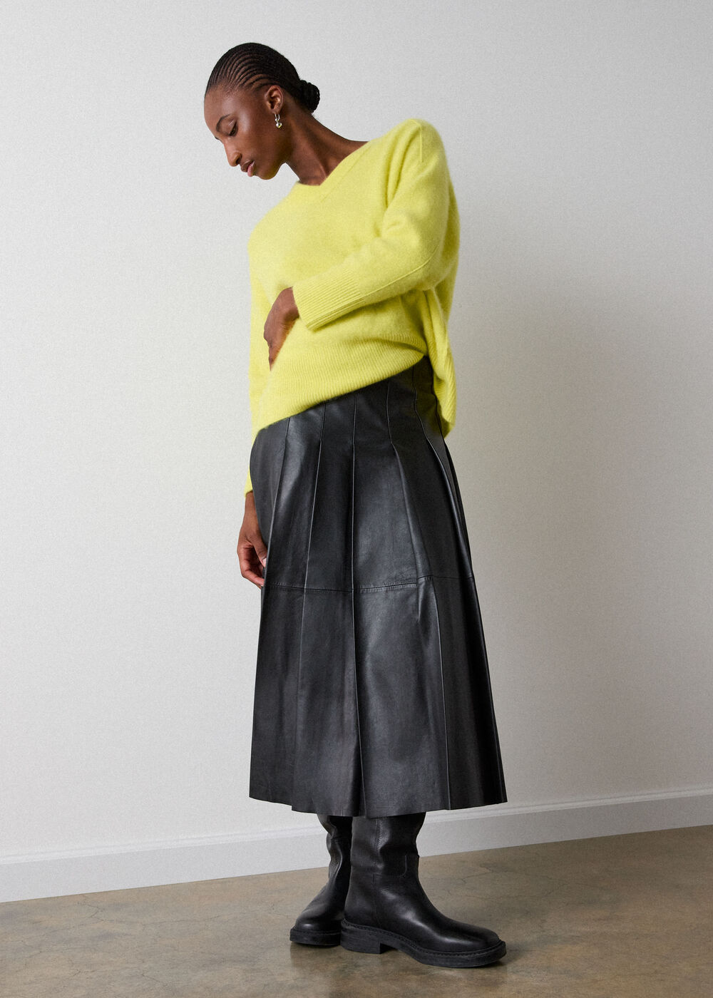 Black Leather Kilt Skirt