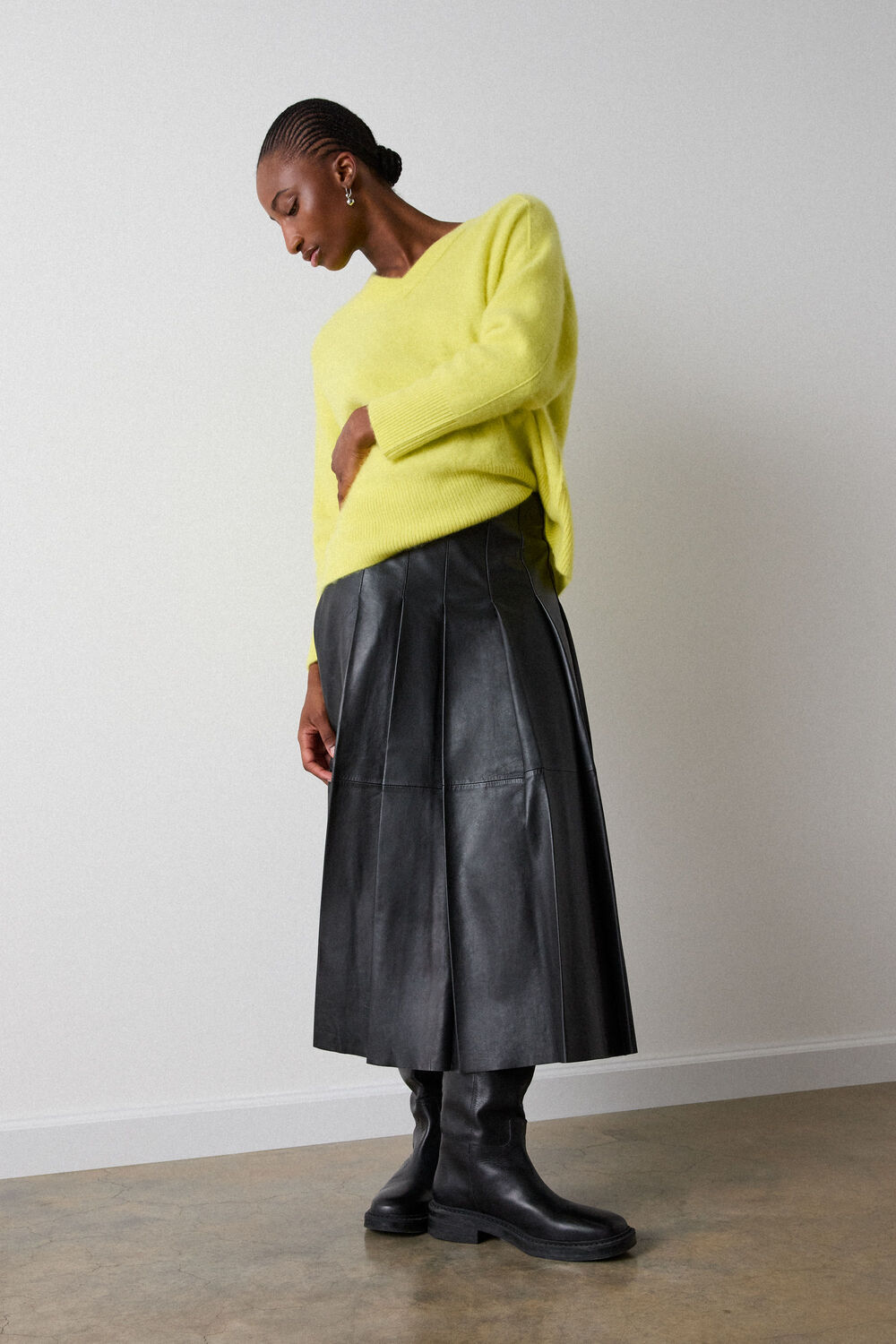 Black Leather Kilt Skirt