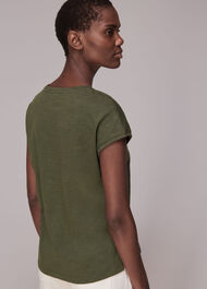 Minimal Cap Sleeve Tee Khaki
