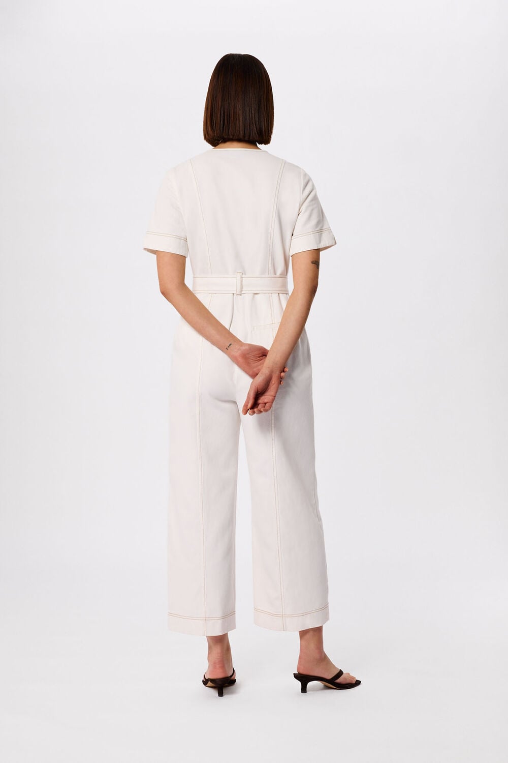 Ivory Button Down Jumpsuit