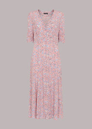 Wheat Floral Midi Dress